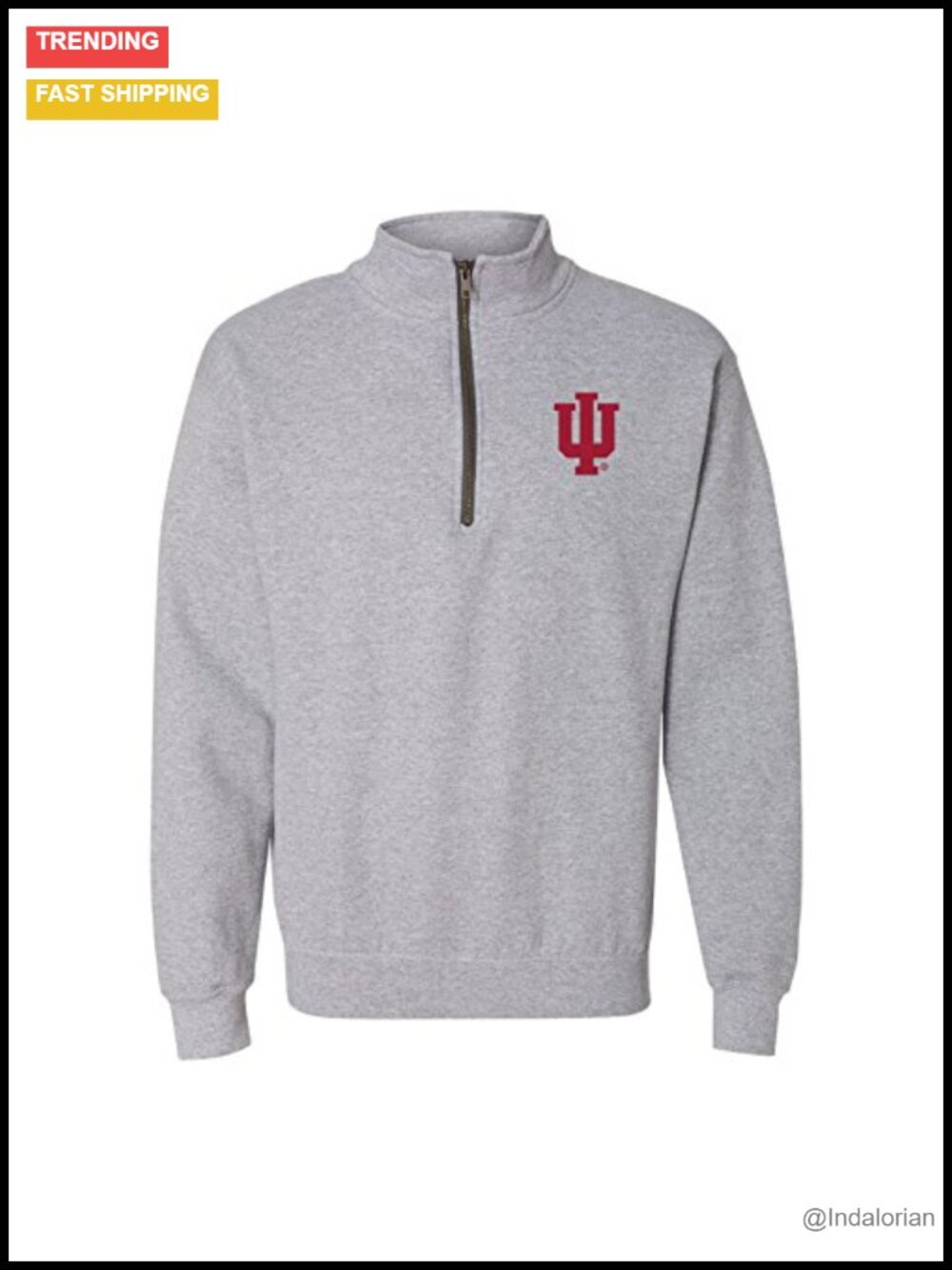 NCAA Quarter Zip Cotton Blend Long Sleeve Sweatshirt